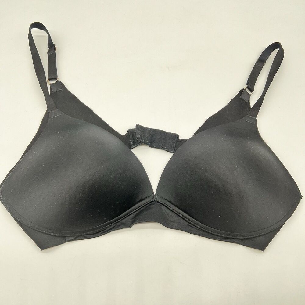 Ambrielle Black Back Smoothing Full Coverage Bra Perfect Under Form Fitting 36C